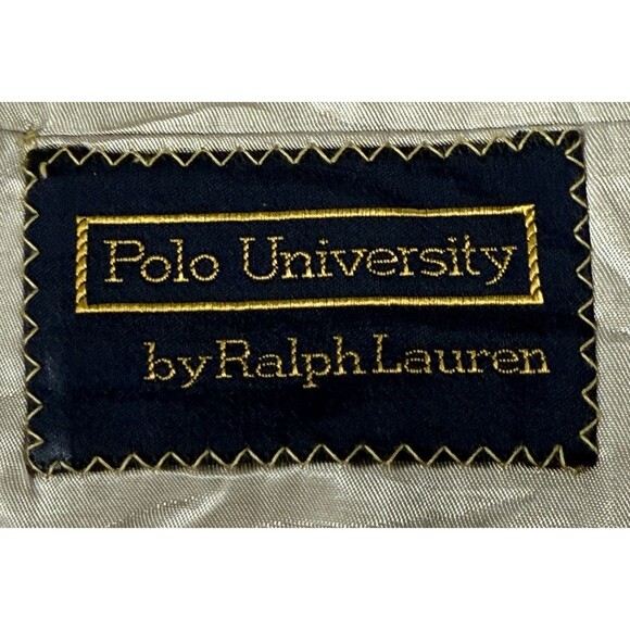Vtg Polo University By Ralph Lauren Wool Tweed Blazer Herringbone Old Money 44 - Picture 8 of 13